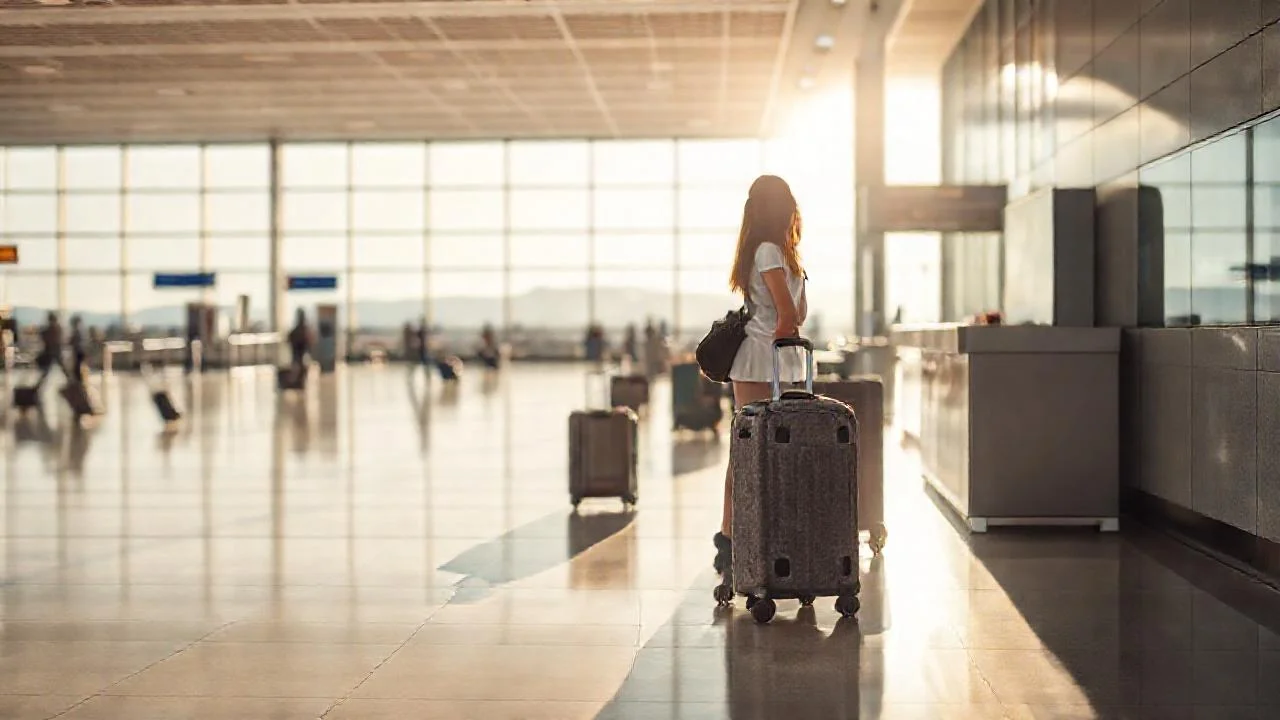 Un aeropuerto funcional, iluminado y transitado