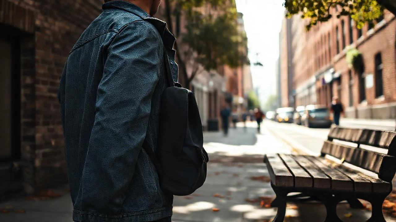 Un hombre observa una calle urbana