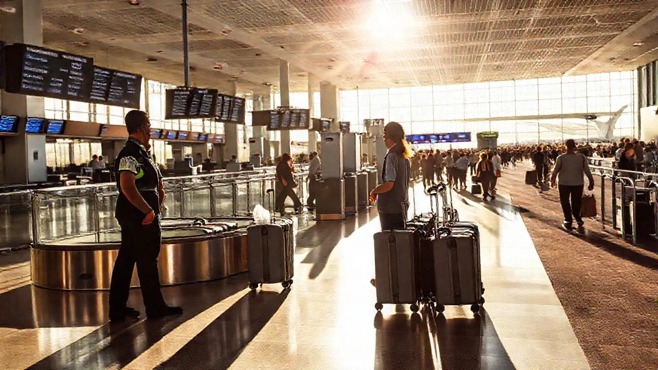 Aeropuerto: movimiento, espera y viaje