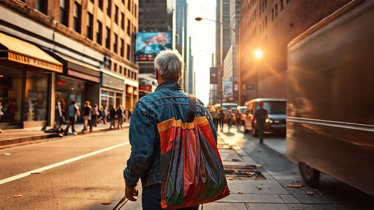 Ciudad vibrante, luz y movimiento urbano