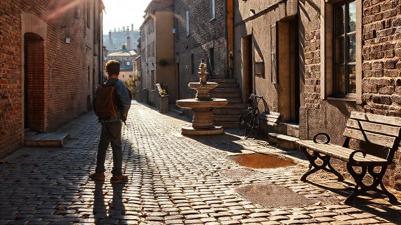 Una calle soleada y tranquila