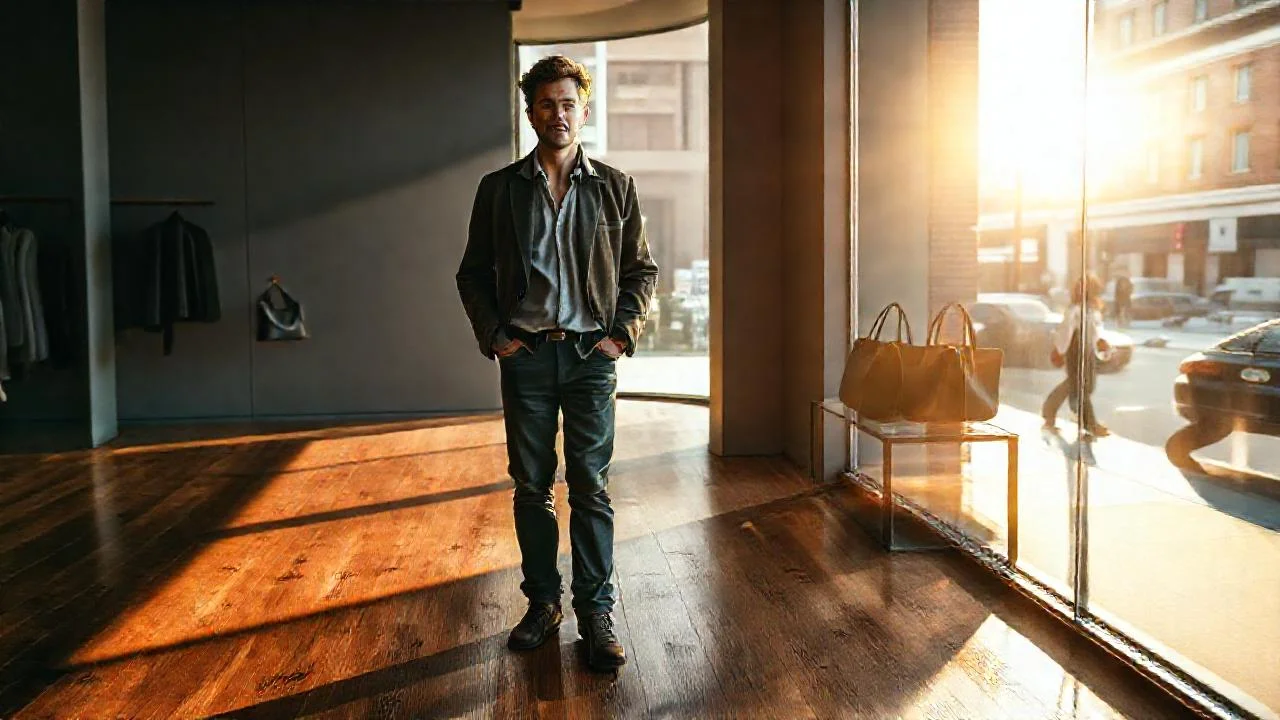 Luz suave ilumina un hombre elegante
