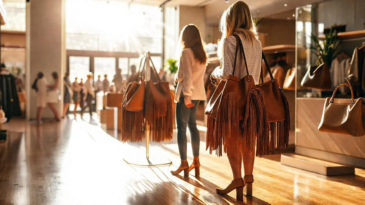 Luz cálida ilumina compras elegantes