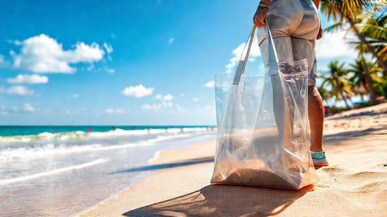 Bolso transparente grande Misako para diario y playa
