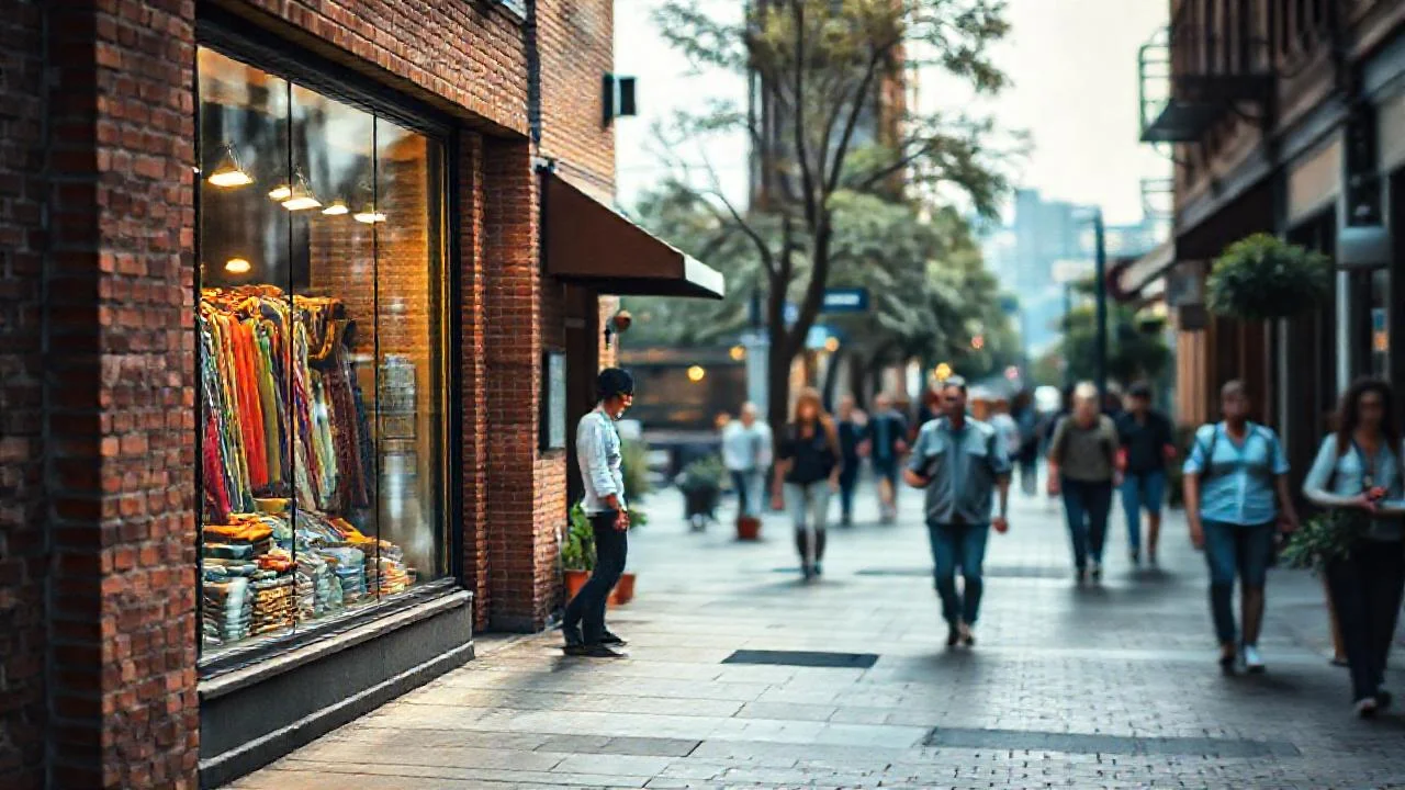Una escena urbana con luz cálida