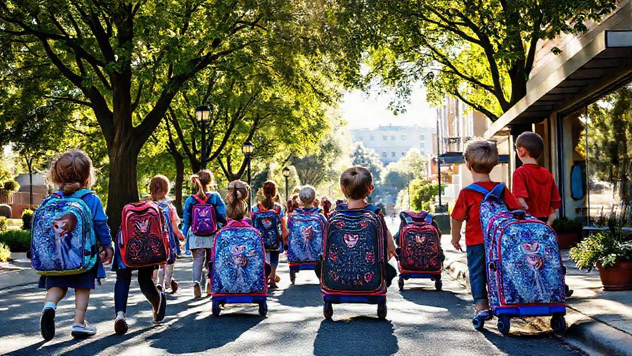 Niños disfrutan un agradable día de paseo