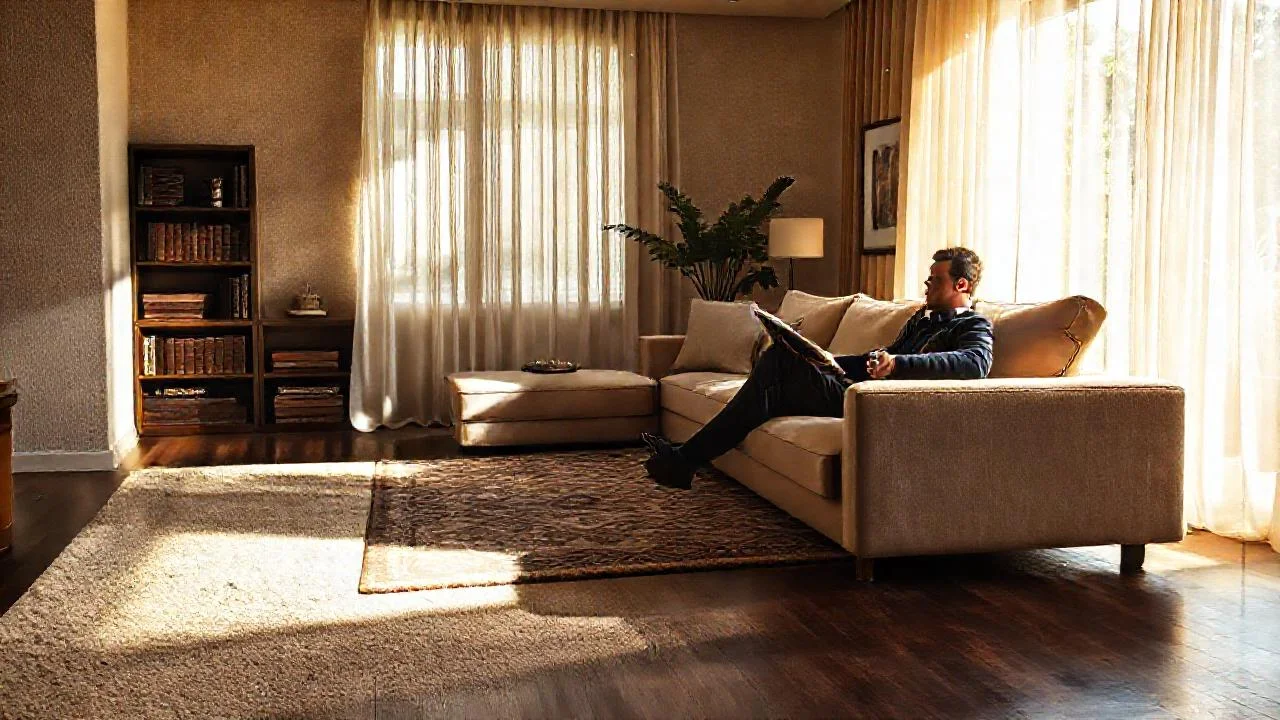 Luz suave ilumina un hogar relajado