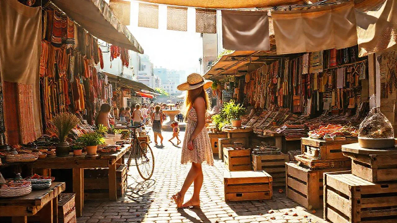 Mercado vibrante y lleno de vida