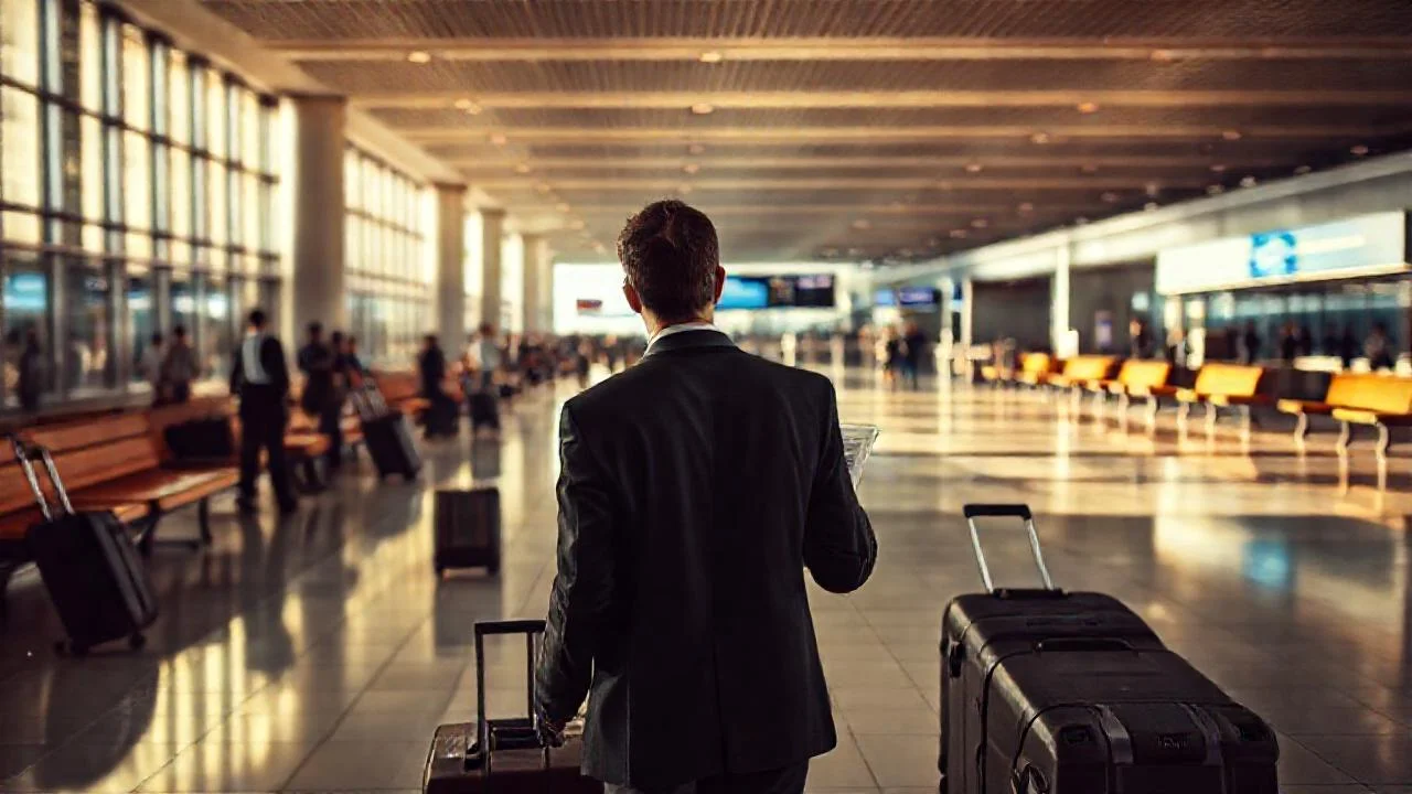 Aeropuerto: movimiento, quietud y viaje