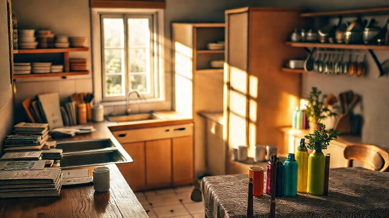 Una cocina cálida y tranquila