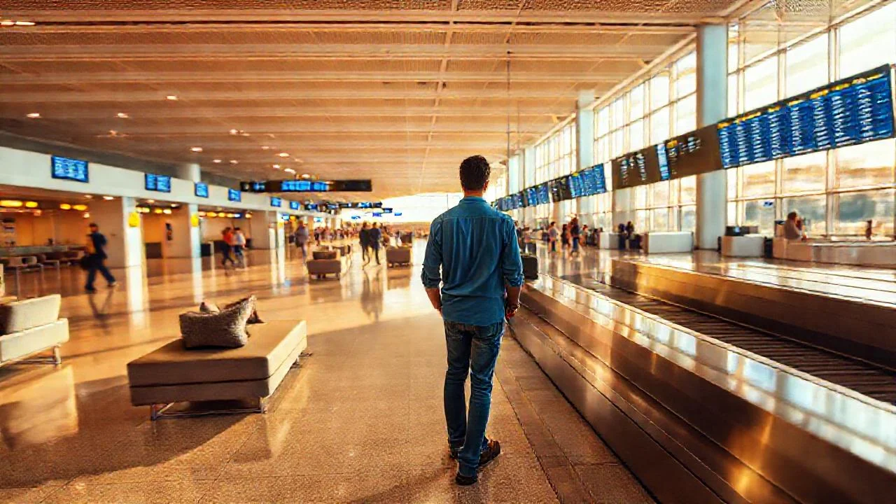 Aeropuerto: espacio amplio, viaje en perspectiva