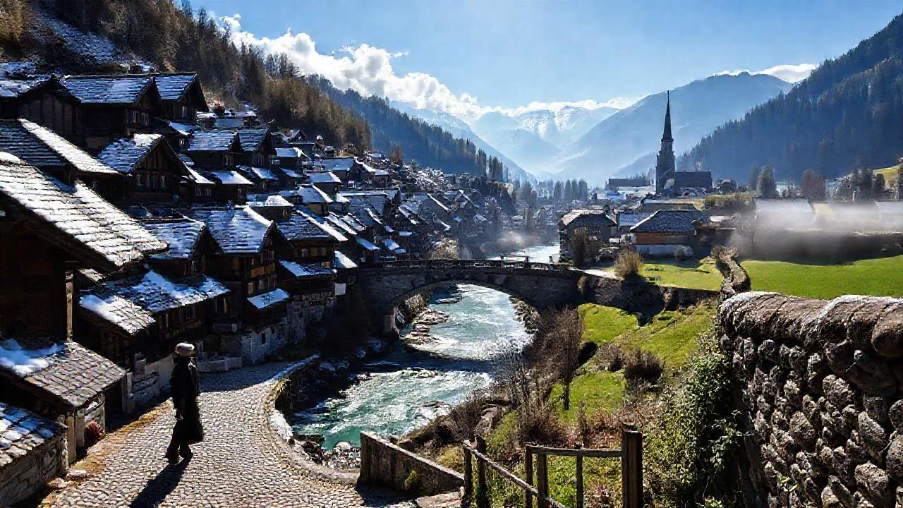 Austria serena, pintada con luz tenue