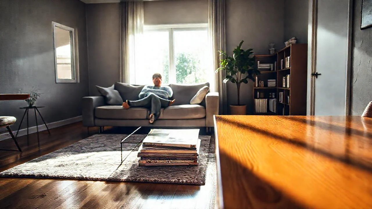 Un salón moderno, cálido y sereno
