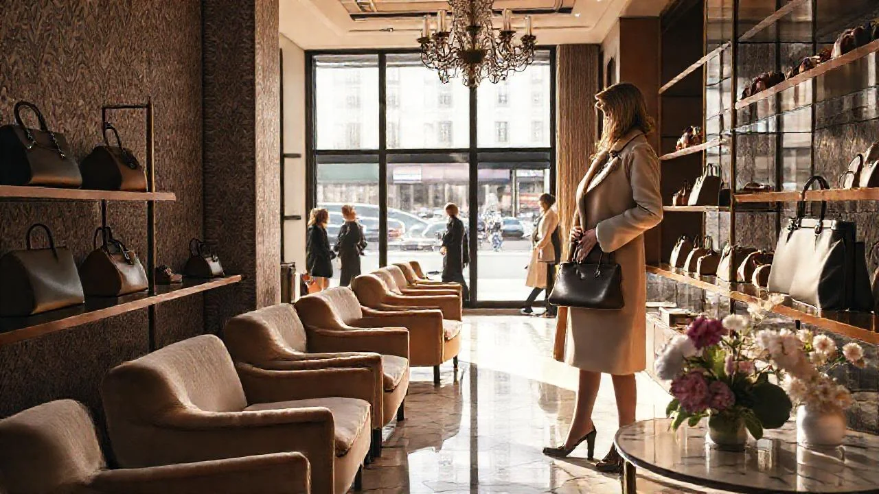 Boutique elegante, luz y sofisticación