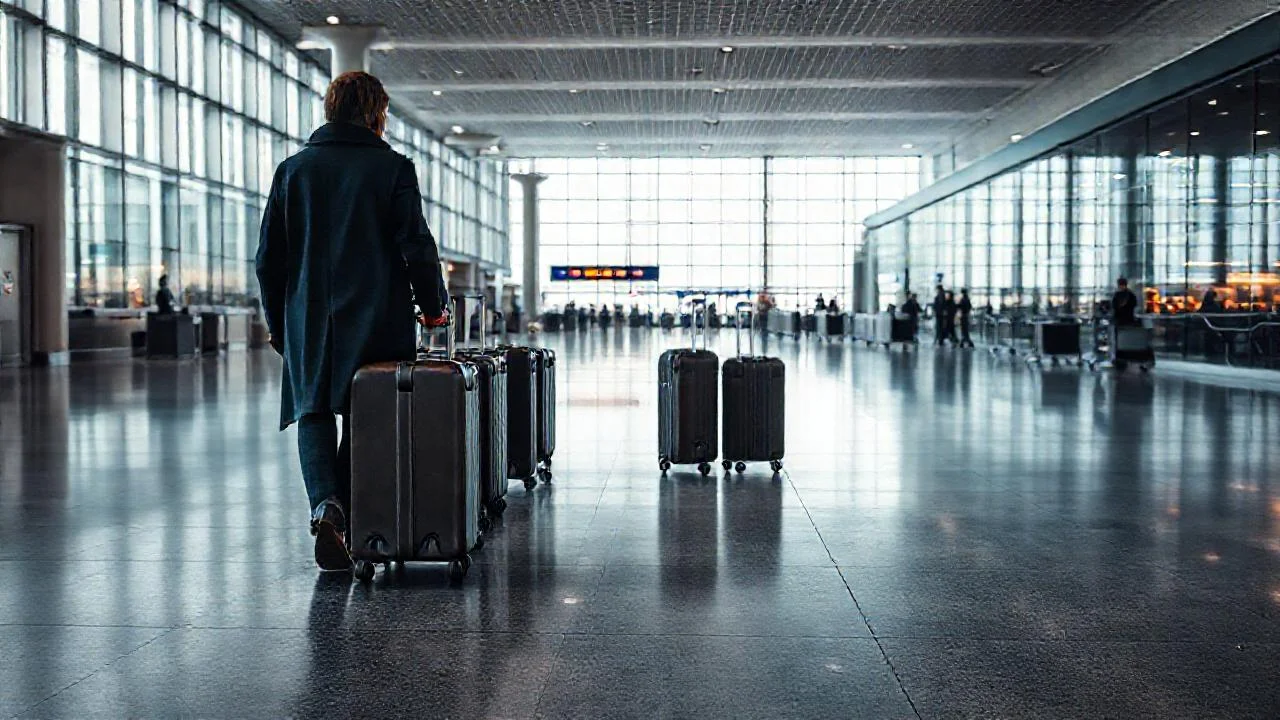Un aeropuerto silencioso y transitado