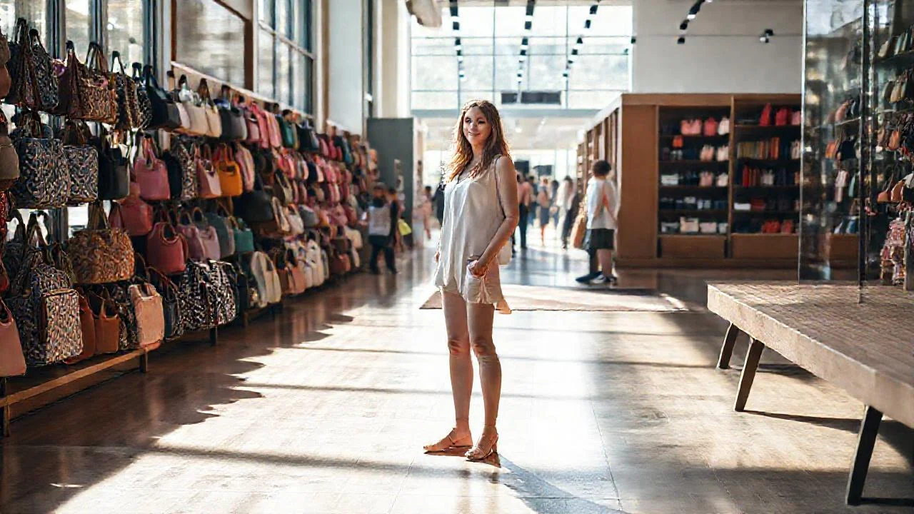 Una tienda luminosa y animada
