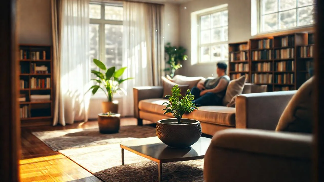 Un salón acogedor irradia calma y luz