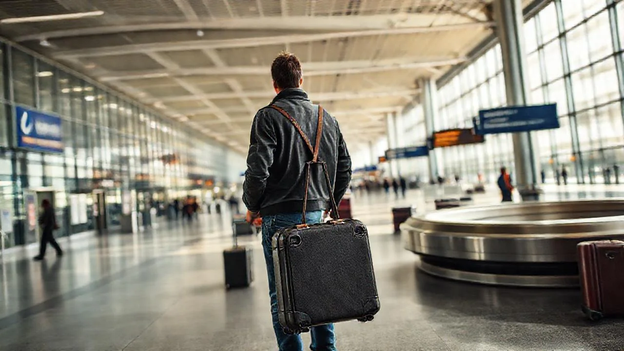 Aeropuerto: movimiento tranquilo y distante
