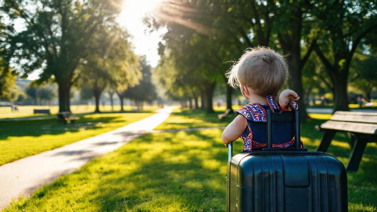 Un niño disfruta un día soleado