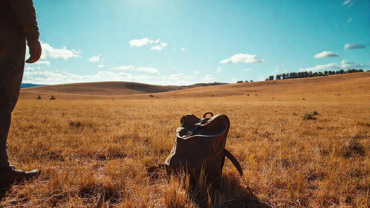 Un solitario observador en un campo amplio