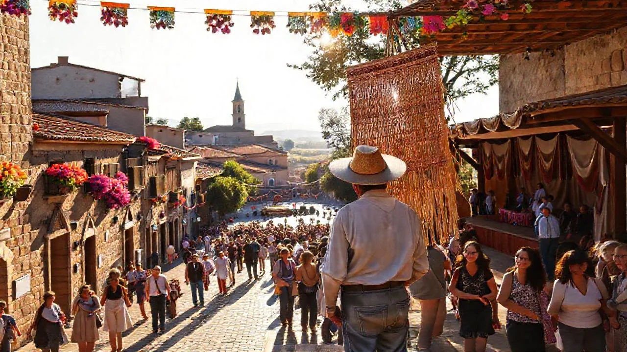 Plaza vibrante, historia y gente sonrían