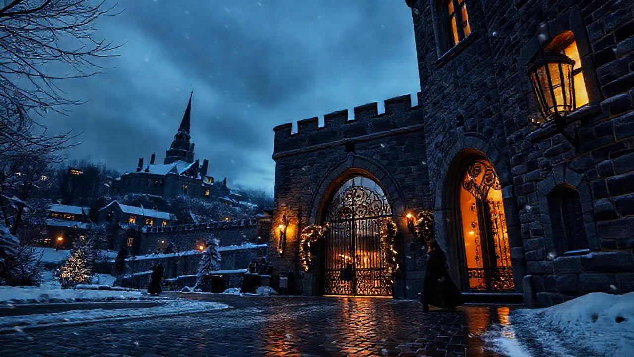 Castillo invernal: belleza y misterio