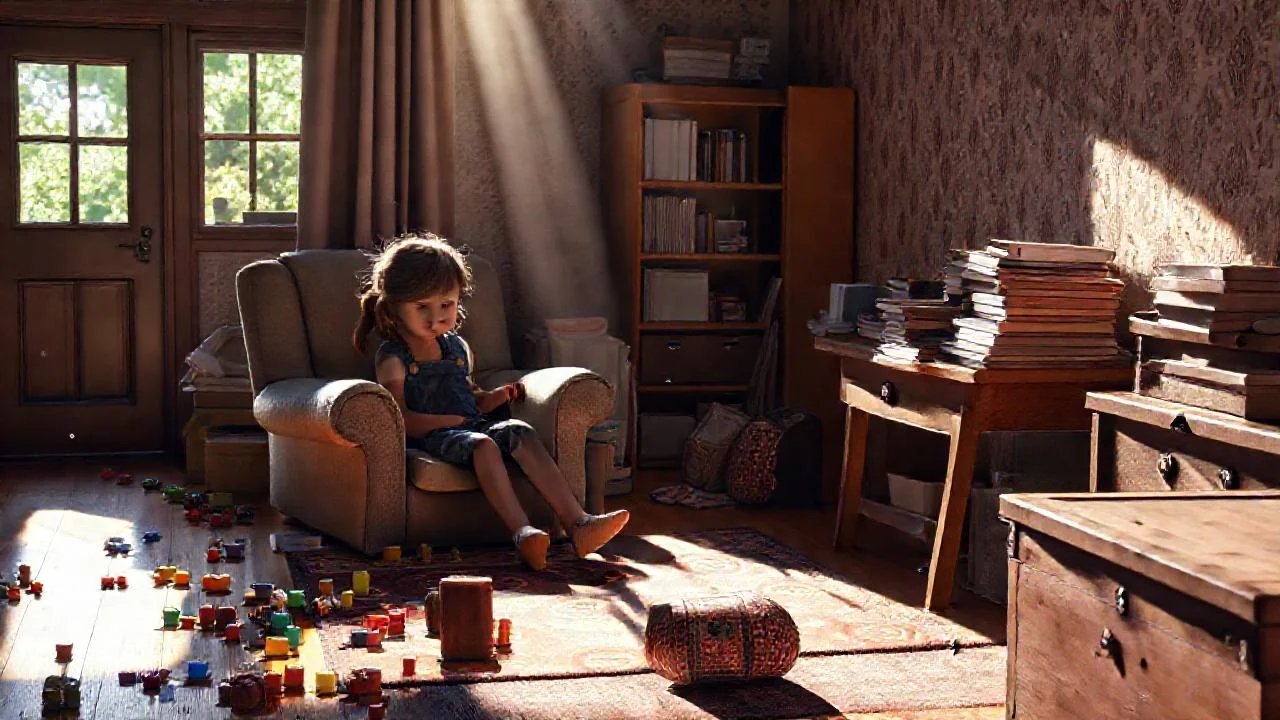 Luz ilumina un playroom tranquilo y acogedor