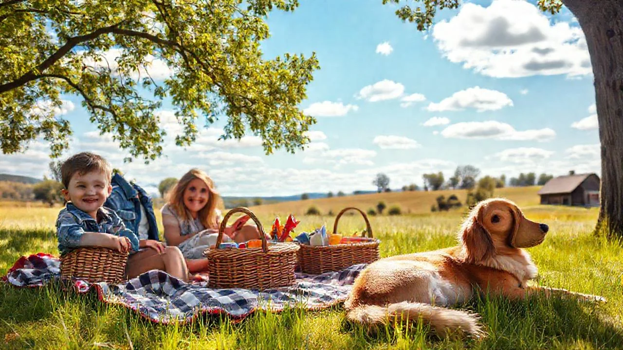 Familia disfruta de un picnic tranquilo