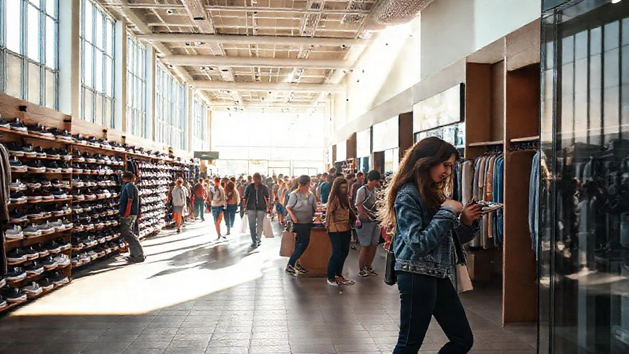 Luz y compras en un outlet