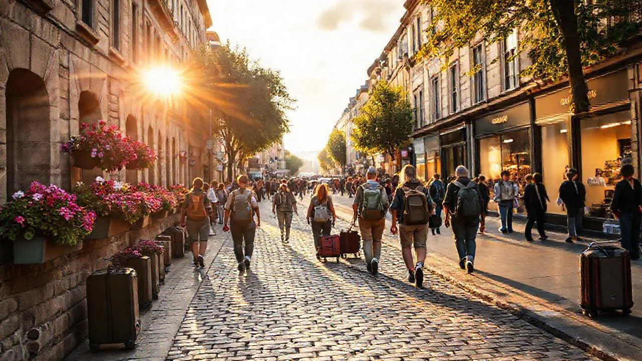 Sol europeo: vida urbana vibrante