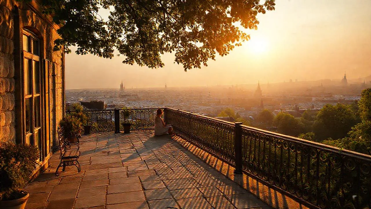 París tranquilo, luz dorada, serenidad apacible