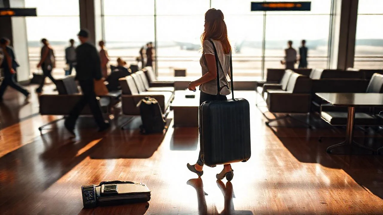 Luz y espera en el aeropuerto