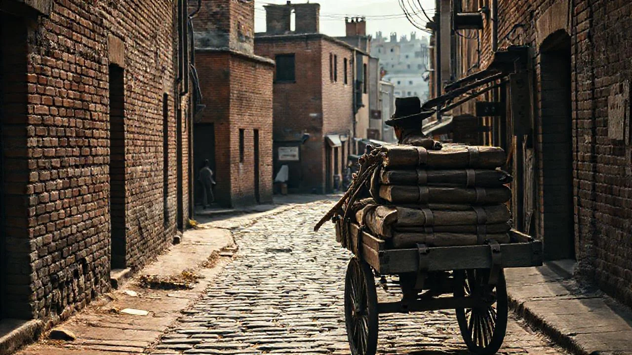 Una calle antigua, silenciosa y soleada