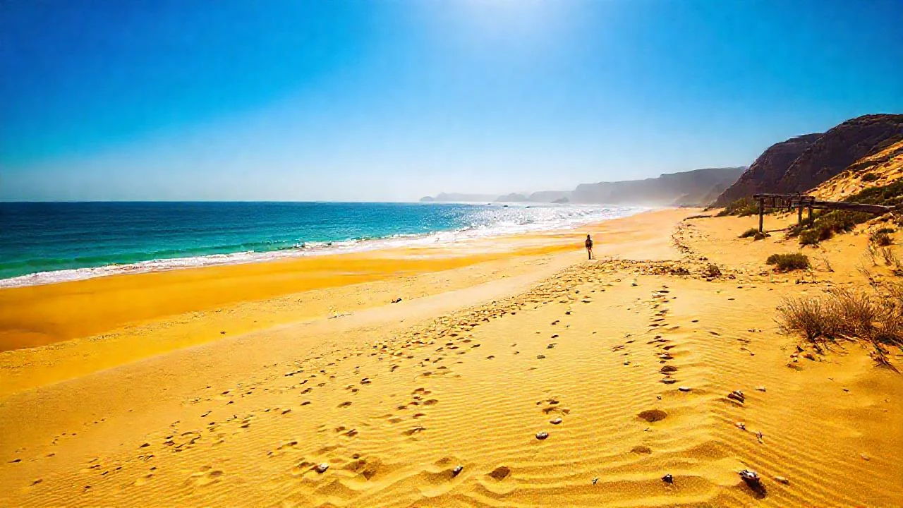 Un playa dorada irradia paz