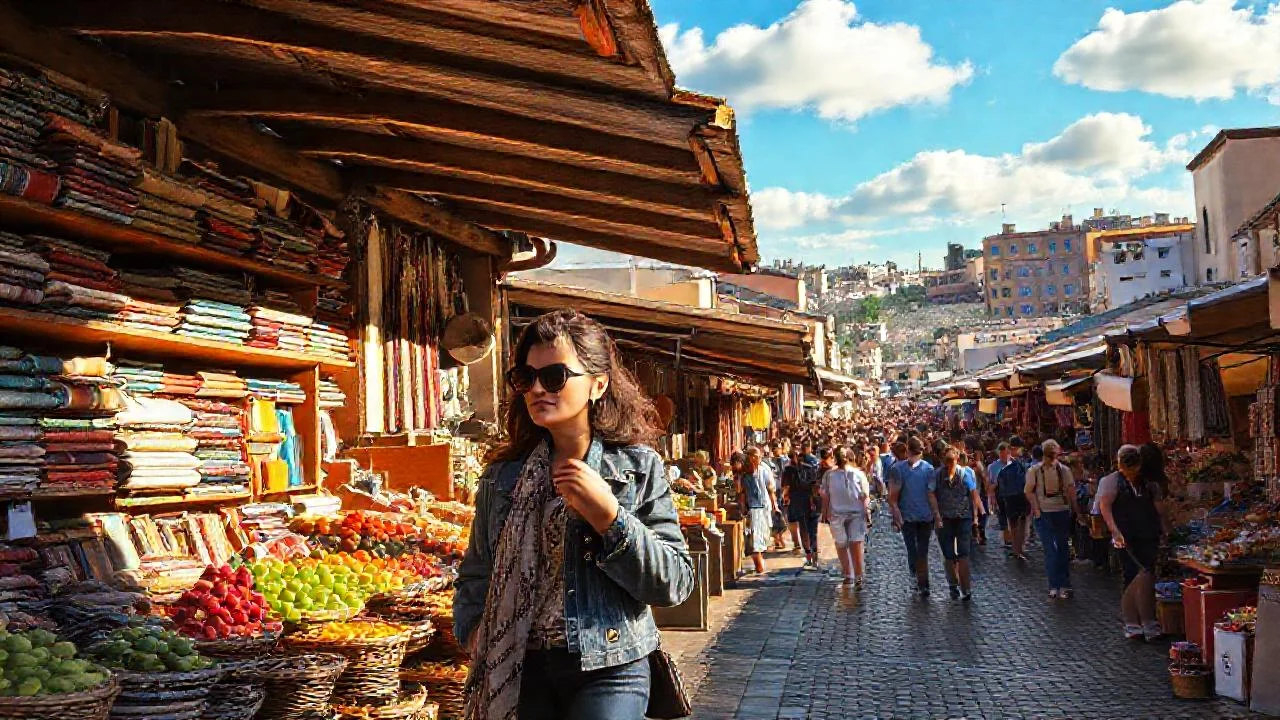 Mercado vibrante, colorido y lleno de vida