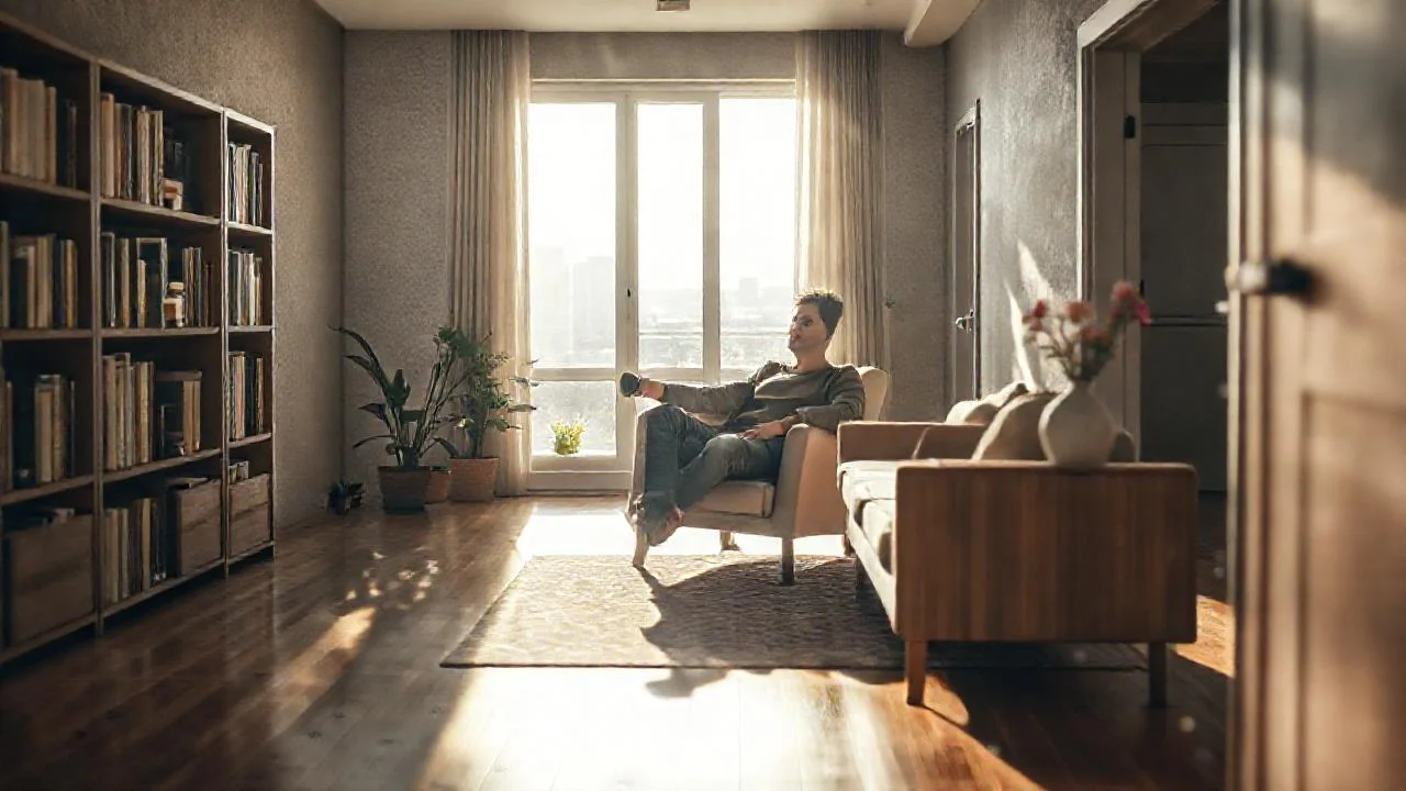 Luz natural ilumina un hogar tranquilo