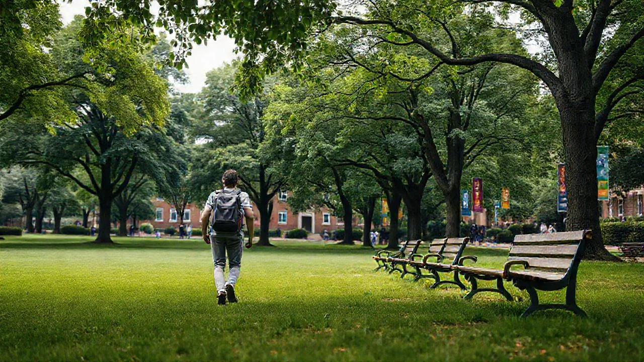 Un paseo tranquilo en un parque