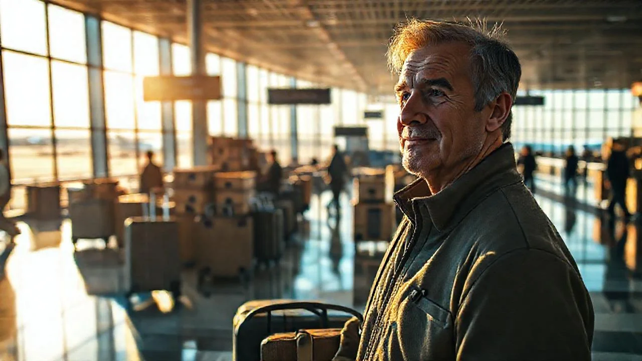 El aeropuerto vibraba con movimiento y luz