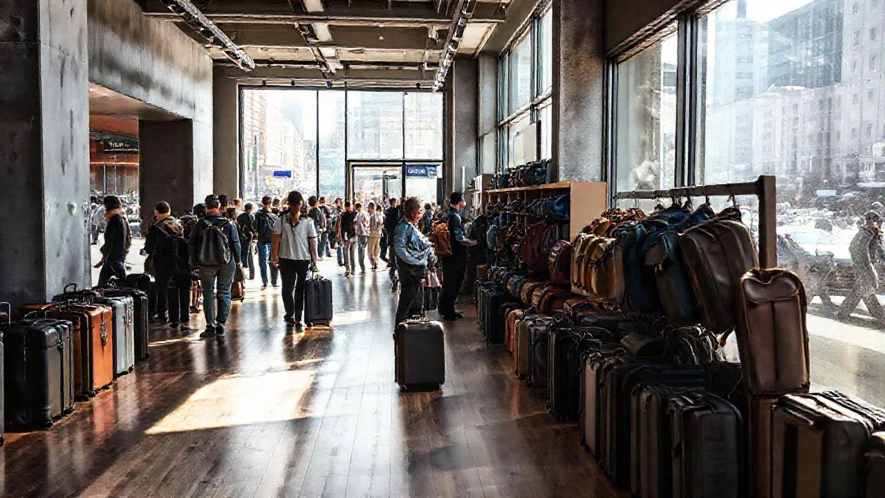 Tienda moderna, llena de productos y gente