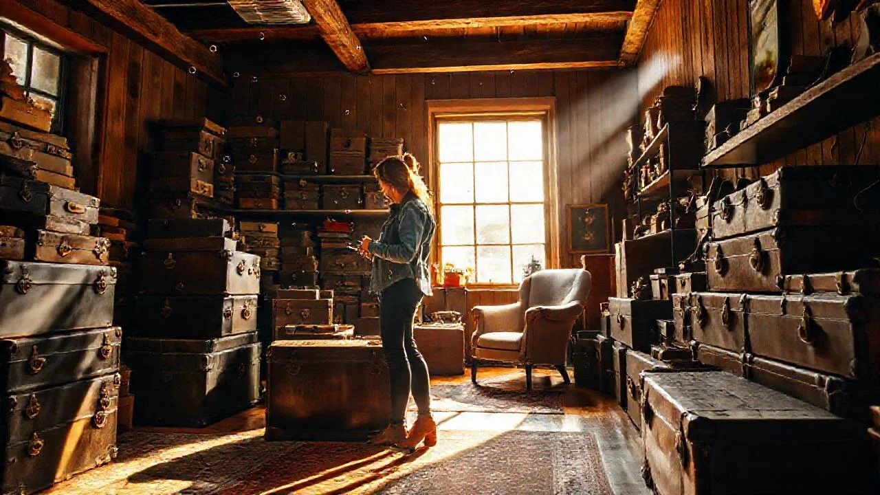 Una tienda antigua brilla con luz