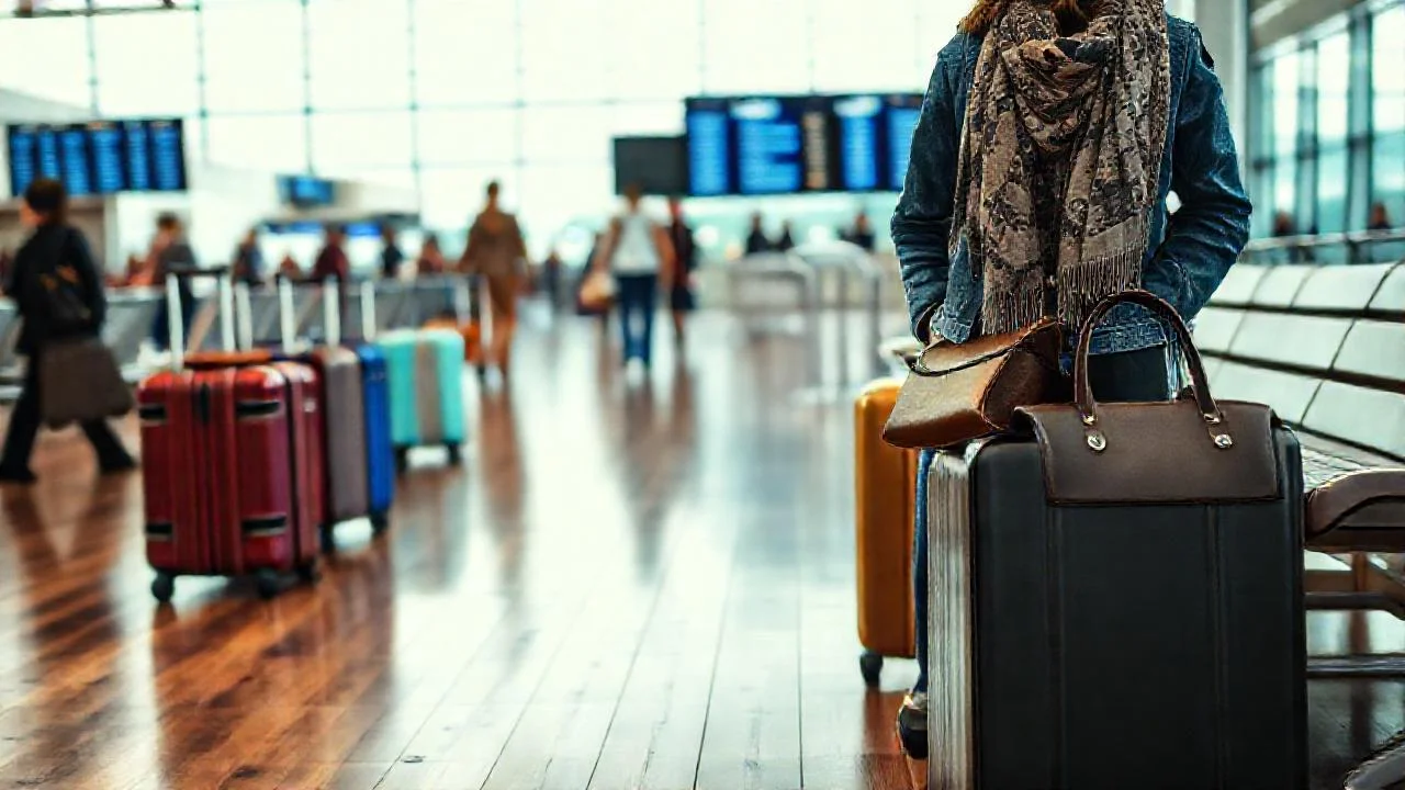 El aeropuerto bullicioso evoca movimiento y calma
