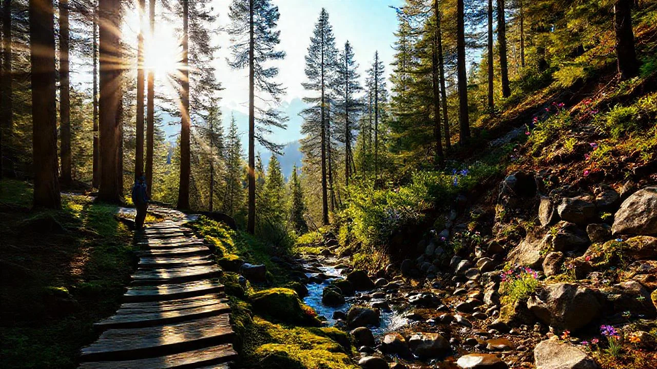 Bosque sereno, luz y quietud profunda