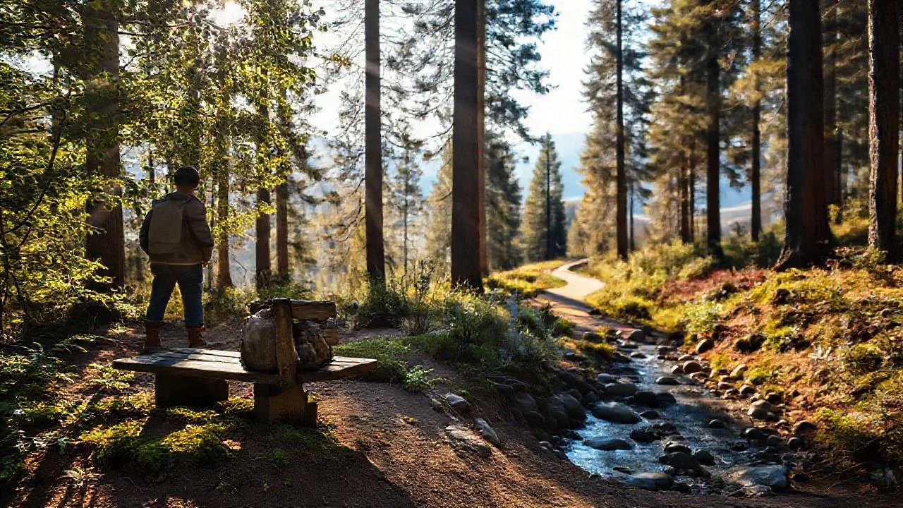 Un solitario observador en bosque tranquilo